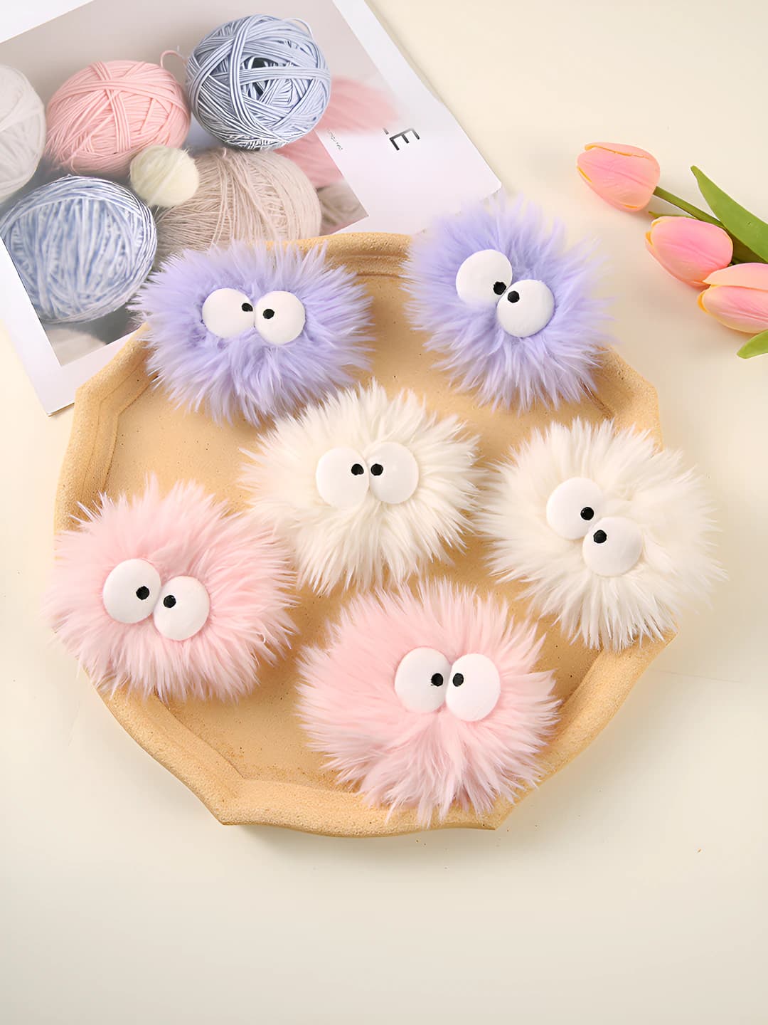 Женский пушистый BB зажим для волос с большими глазами, забавный дизайн, заколки и гребни