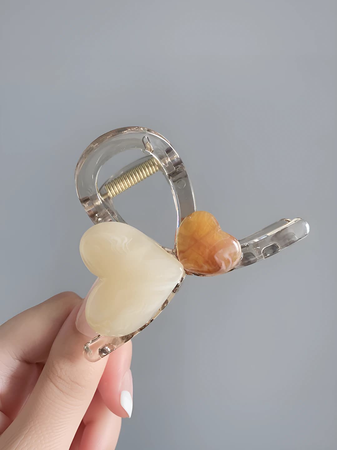 Double heart # Small off-white - 8 cm