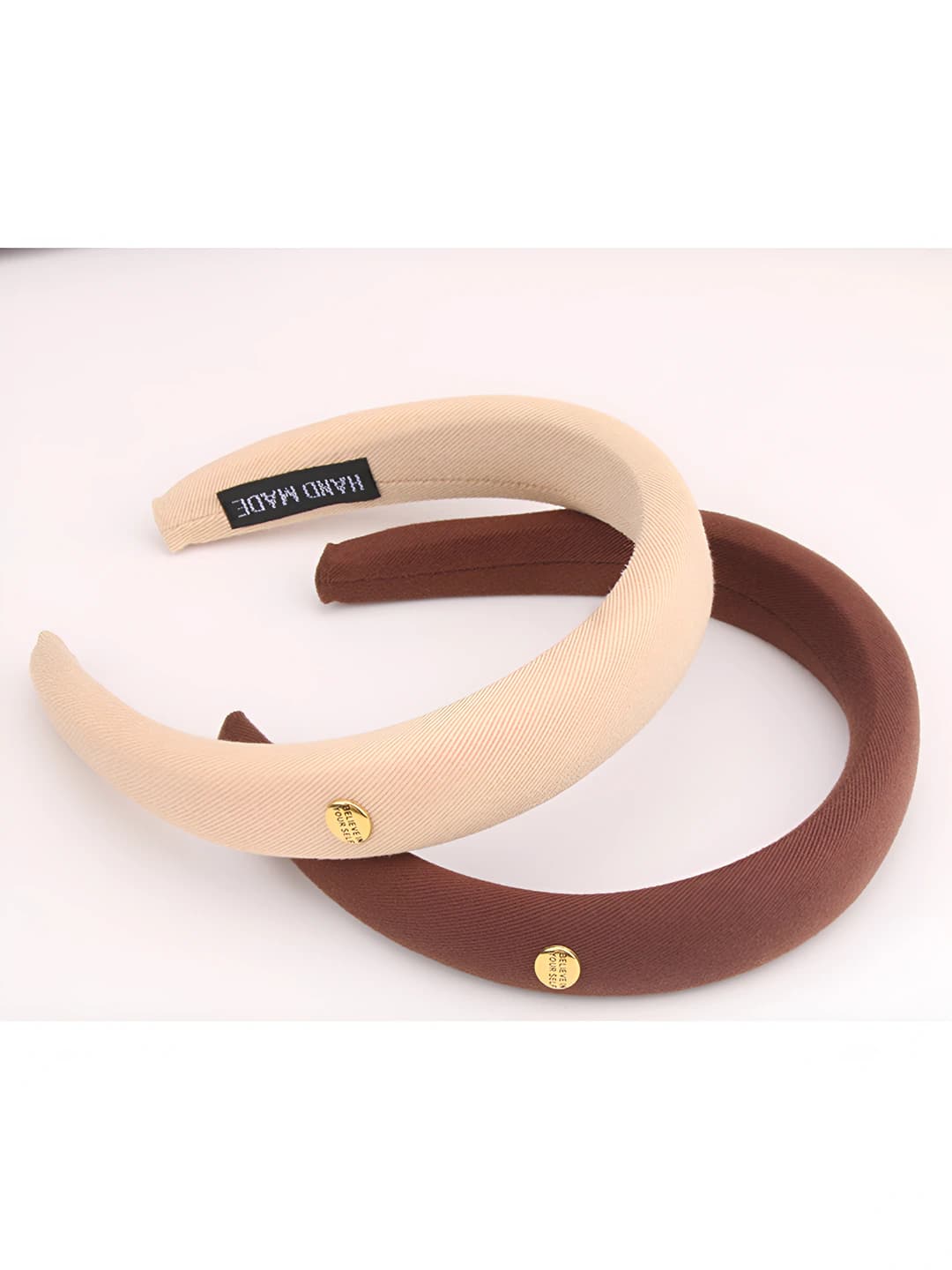Women's metal headband in Korean style, solid colour, handmade, with letter design element