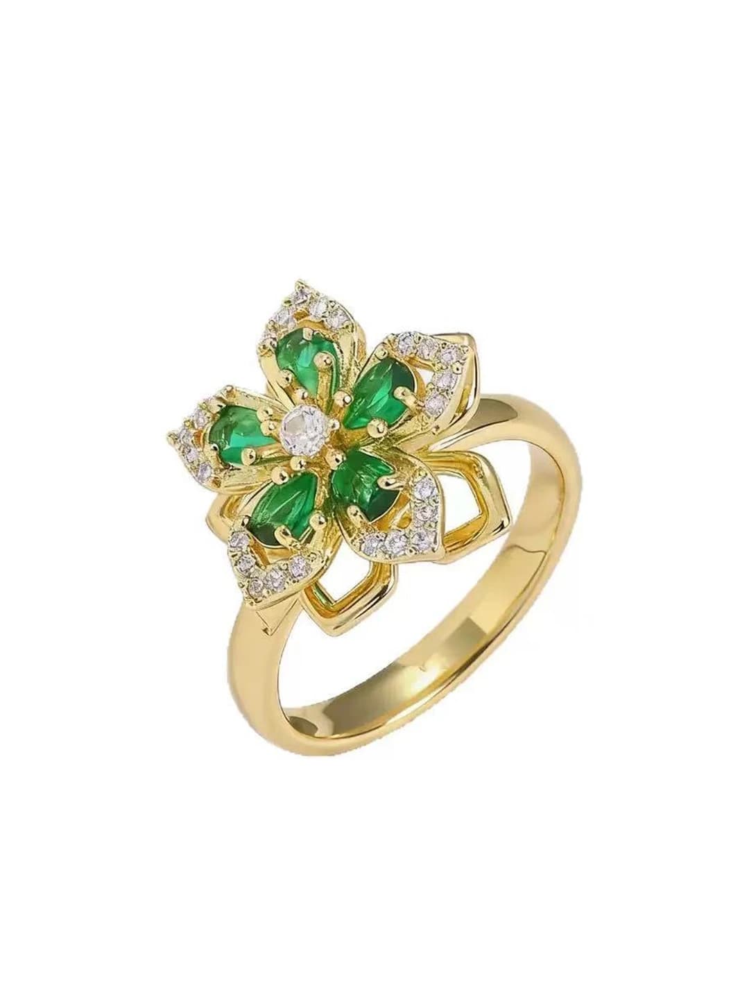 165-11 Rotating Ring - Gold Green