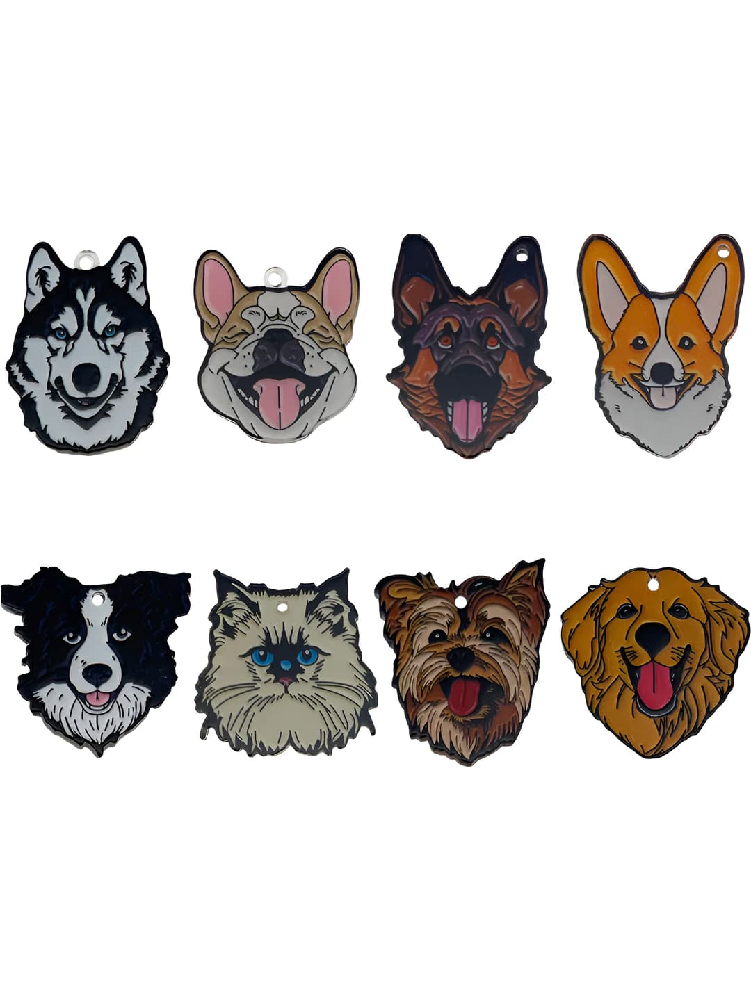 8 pc mixed acrylic print dog