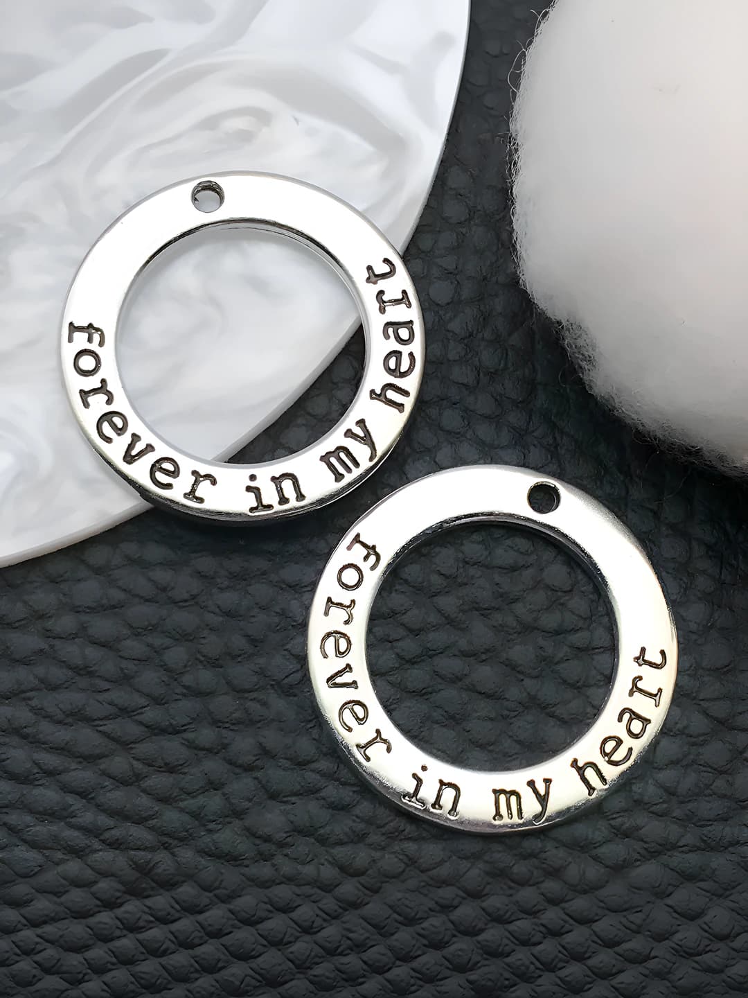 Letters foreverinmyheart double-sided ring 29x29mm-4.8g