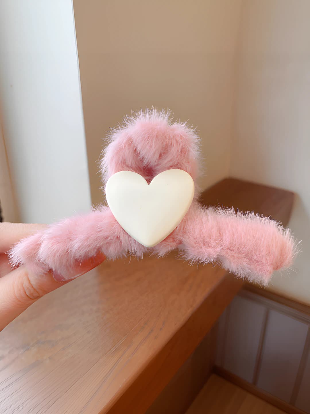 3# Pink-white heart - 11 cm
