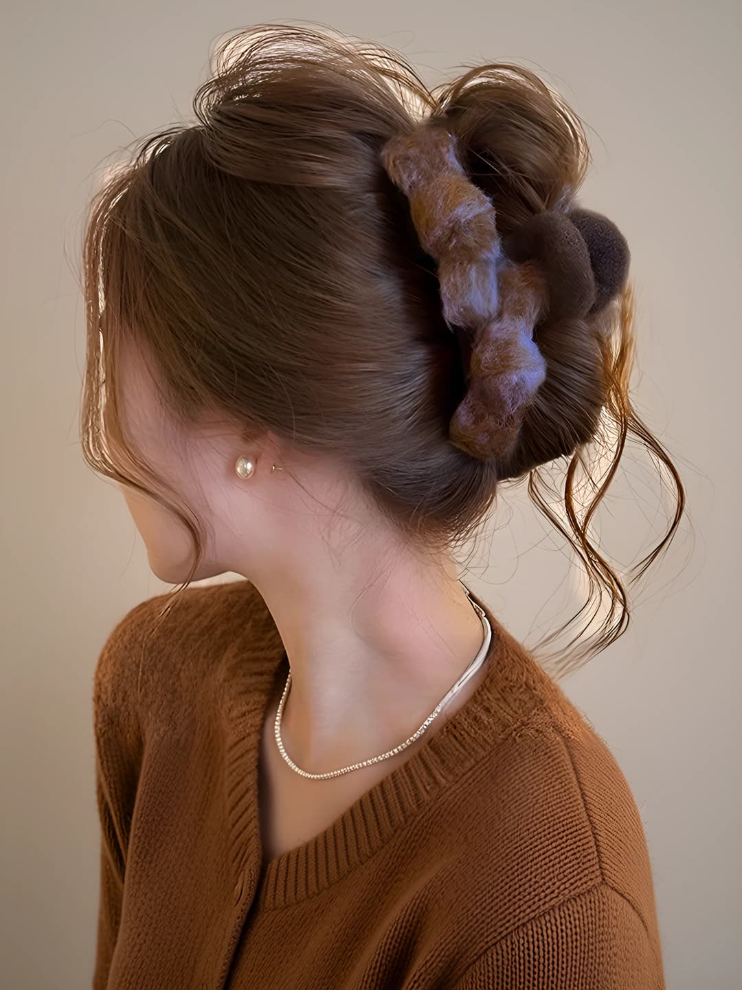 4# Brown-purple, large bow, 13 cm