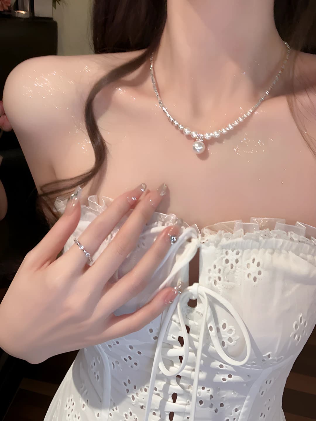Silver floral bracelet