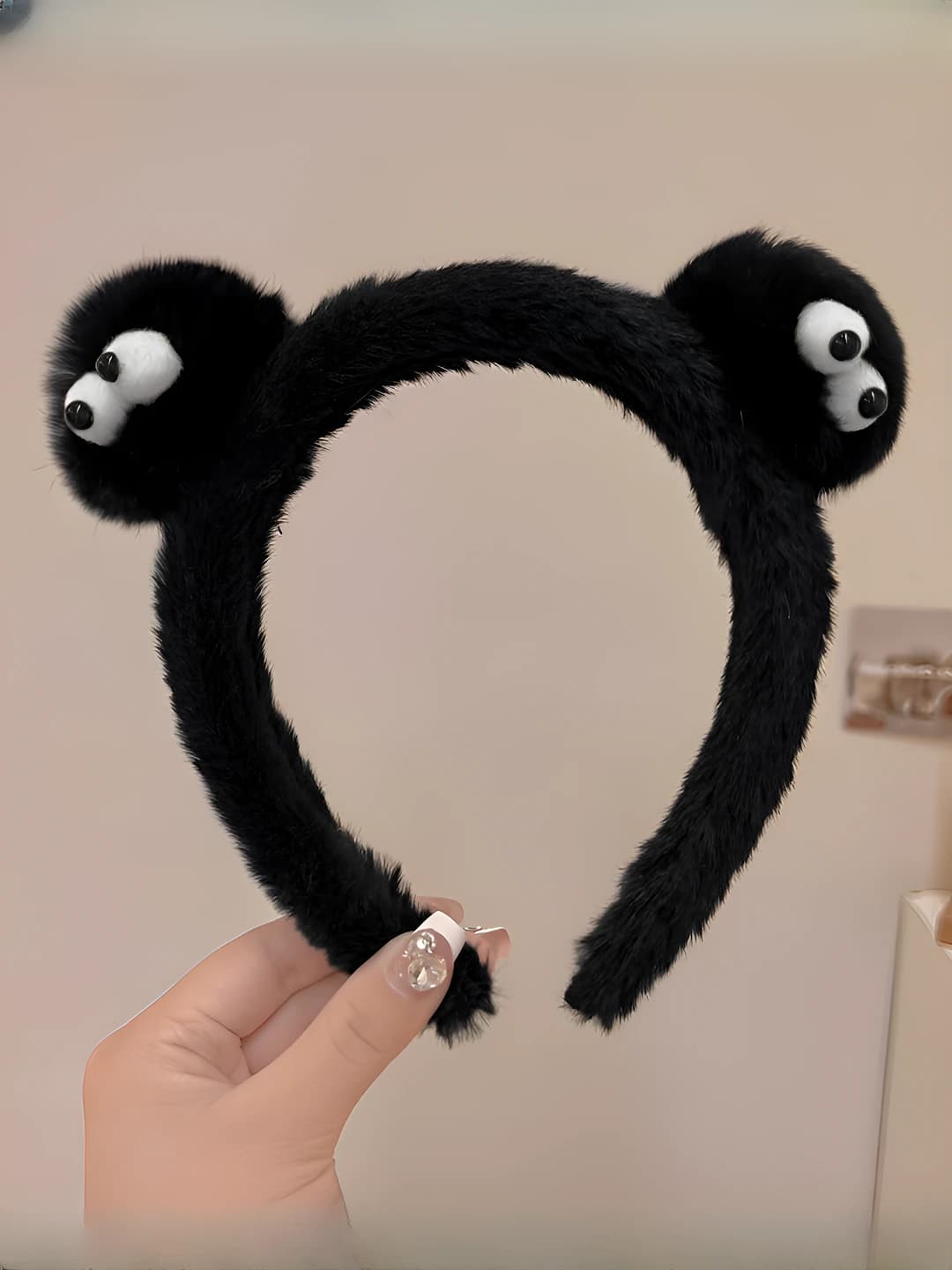 Plush coal headband - Black