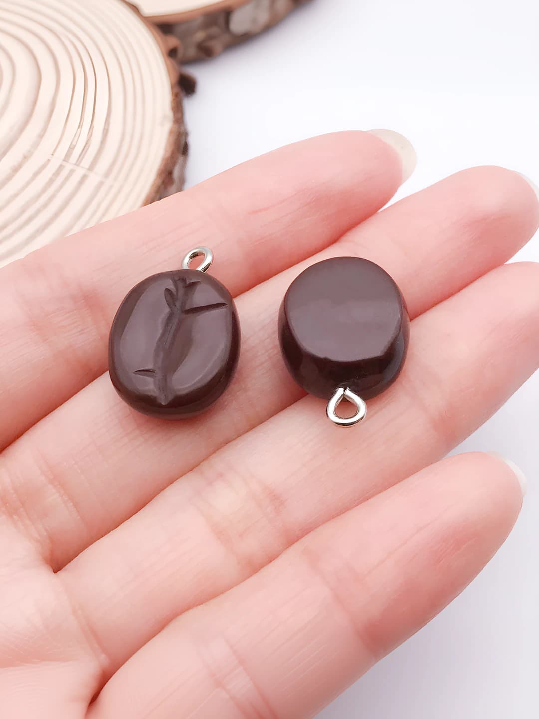 1 pc, coffee, beans, 19x13x6mm, 1.2g