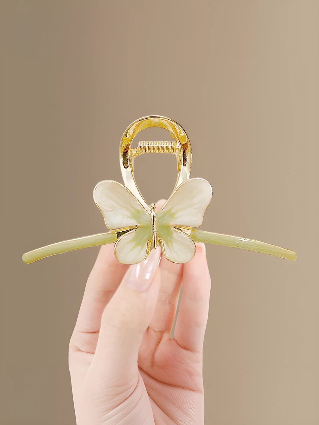 2# Yashil qotishma metall soch qisqich (10.5 cm)