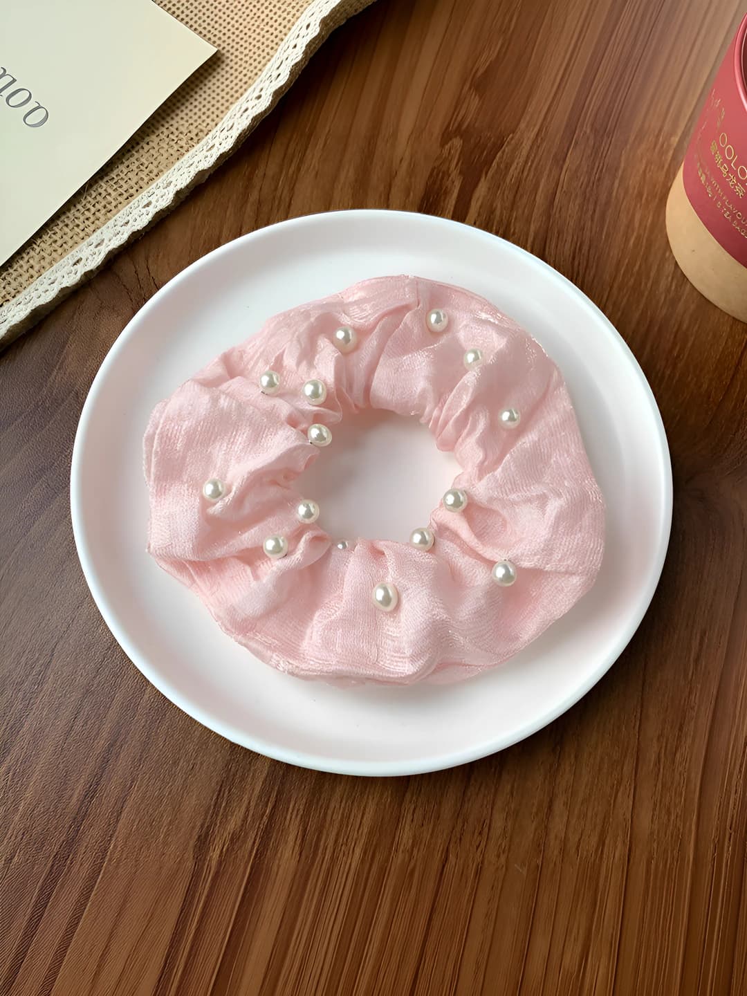 Pink hair tie