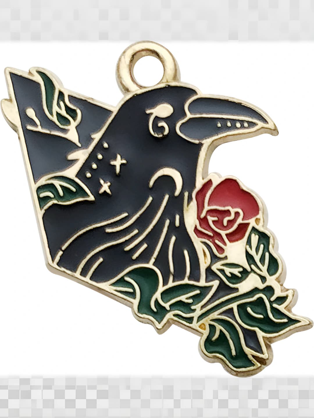 1 шт. ворон с цветком справа 19x28mm-1.8g
