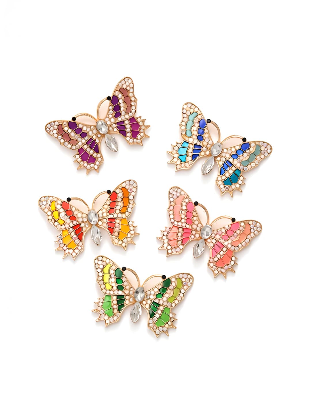 Women's DIY charms: zinc alloy rhinestone butterfly pattern charms