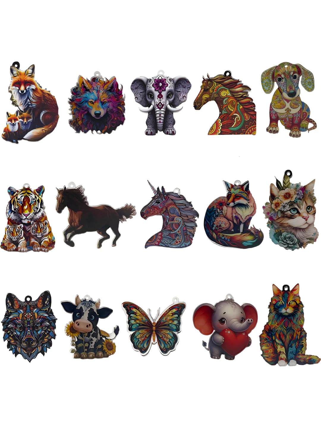 15 pc mixed acrylic print multicolour