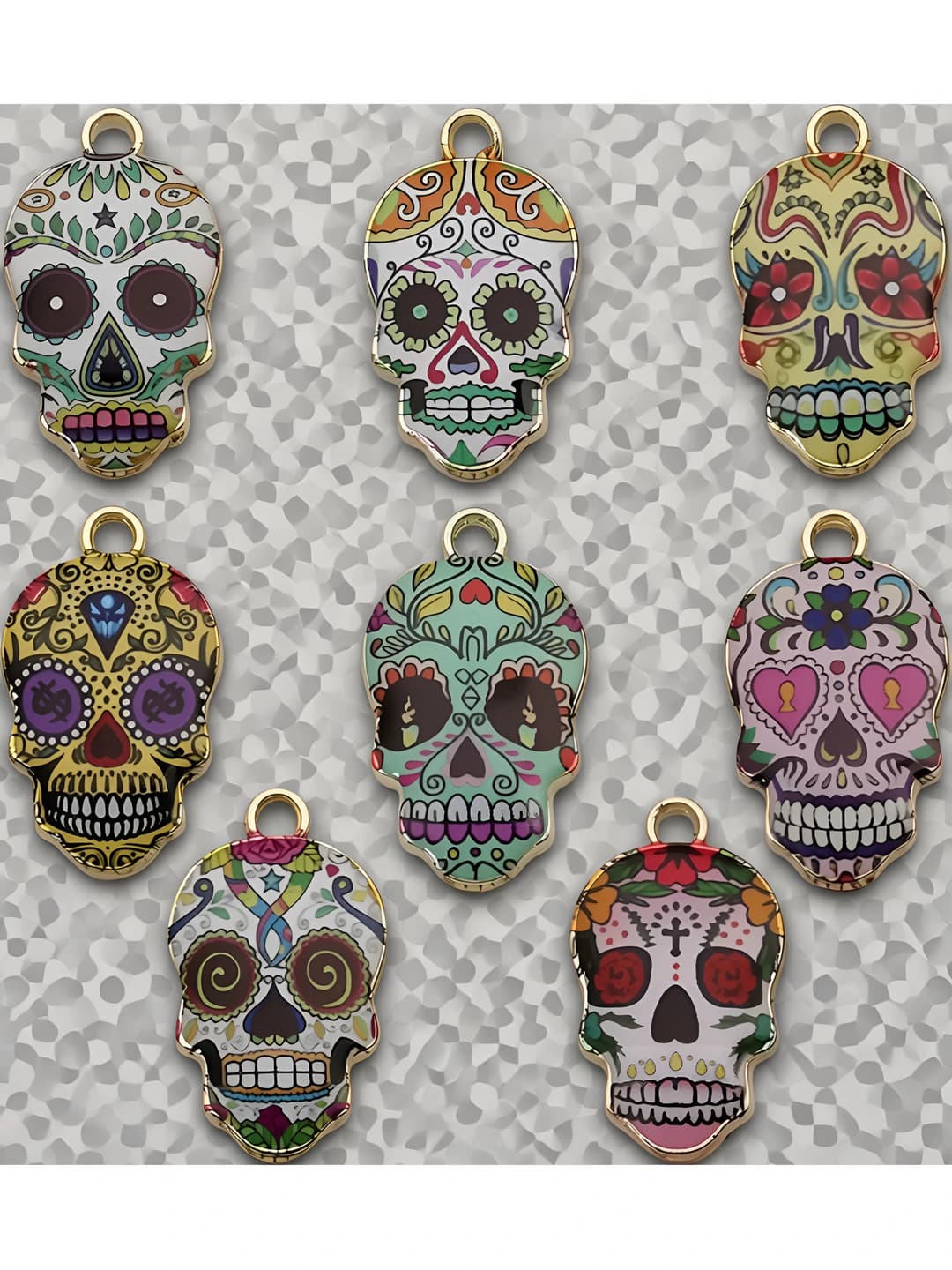 Aralash 8 ta enamel print qullabon Halloween - 8 variant - 10.3g