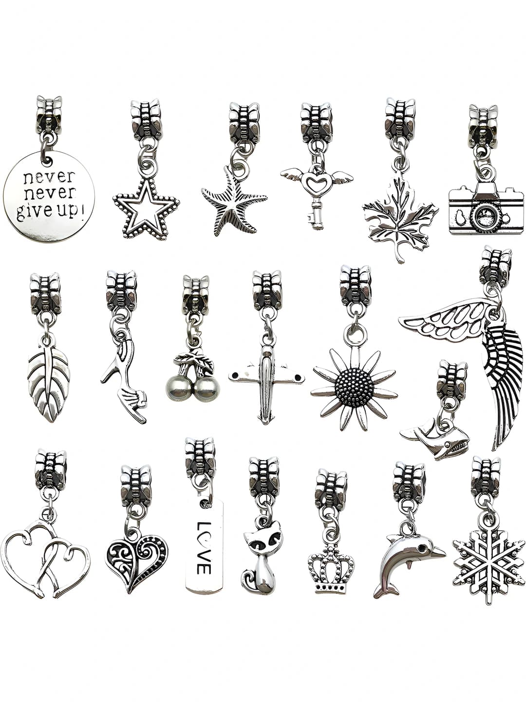 Ayollar uchun DIY brilyant charm: retro, zin alloy, electroplated, cartoon, heart, star, wings, Buzz Lightyear