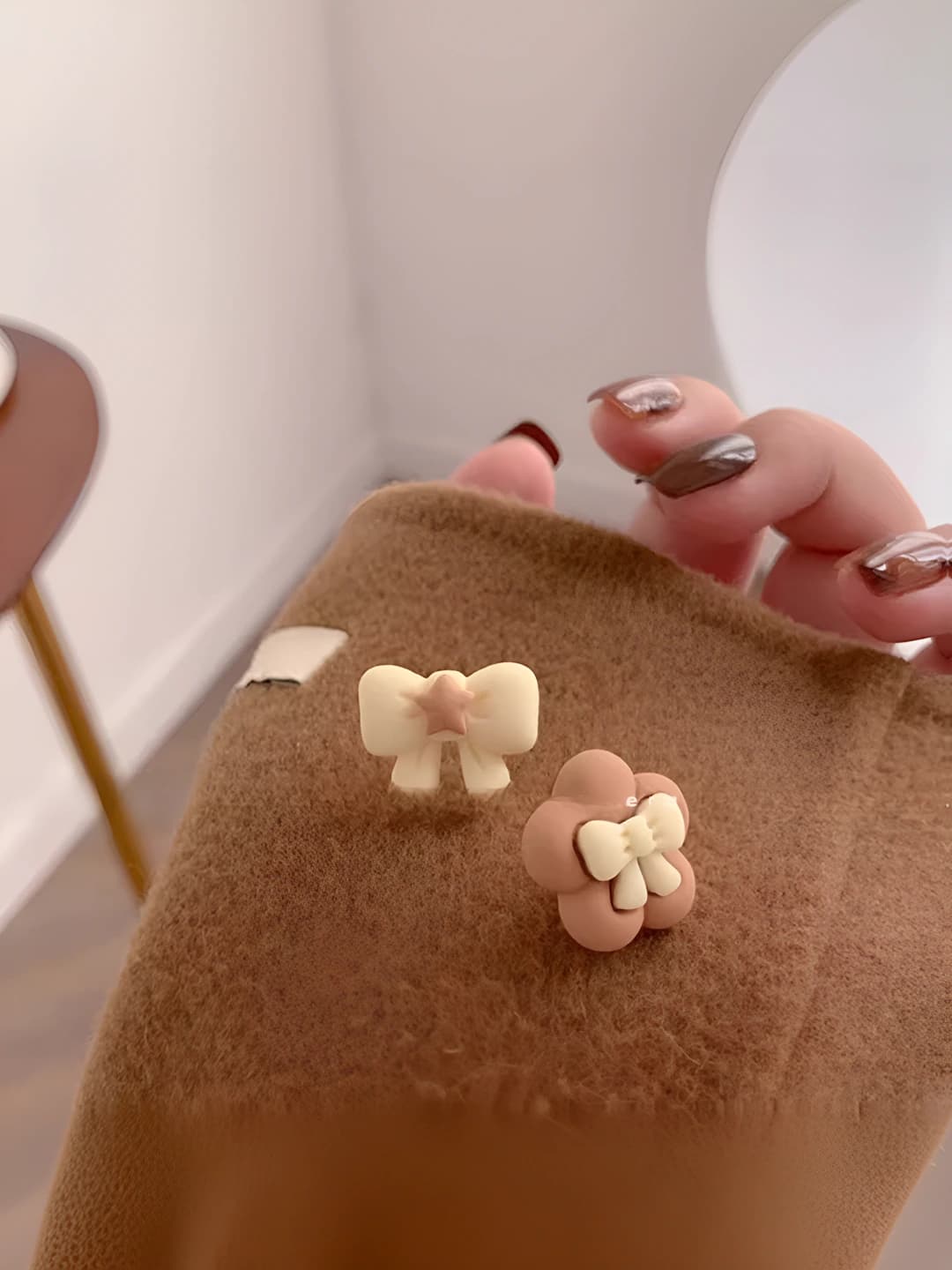 Asymmetric floral studs