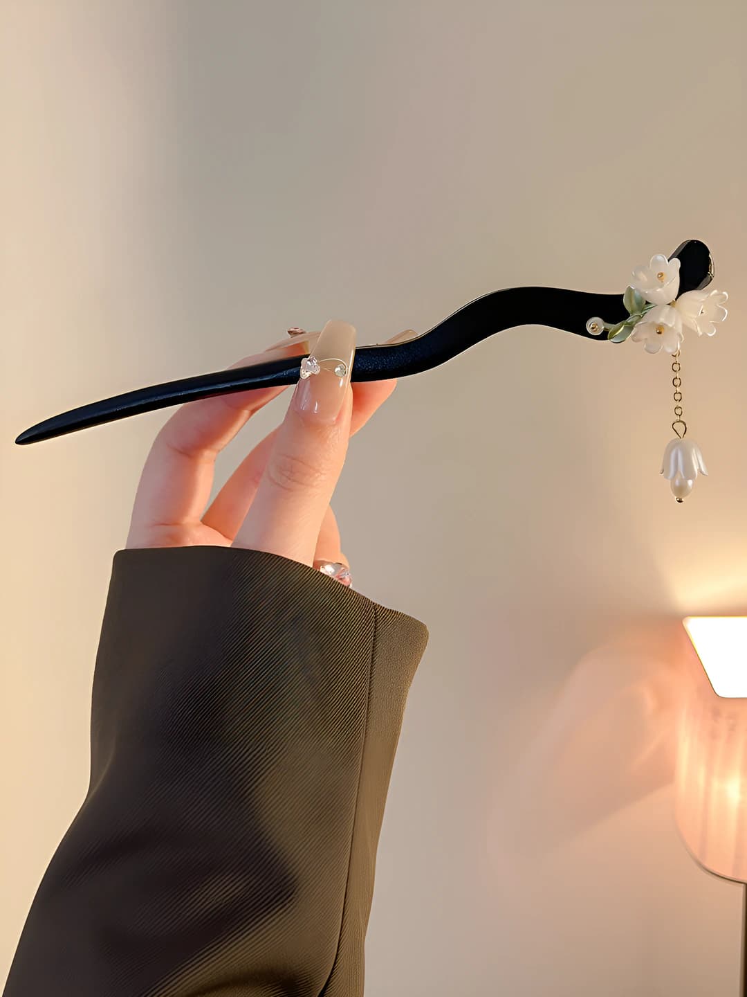 2# Lily of the valley tassels hairpin, 18.5 cm