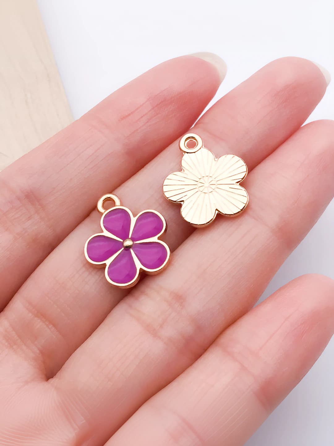 1 purple oil flower 14x17mm-1g-11881