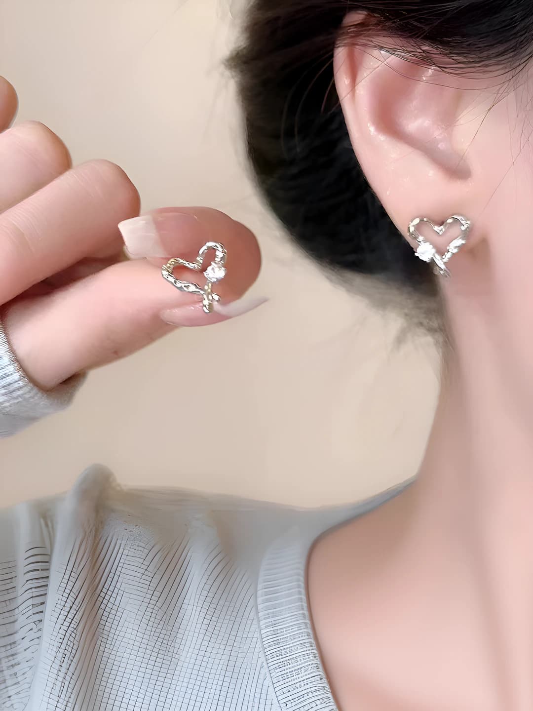 Вырезанное сердце серьги
