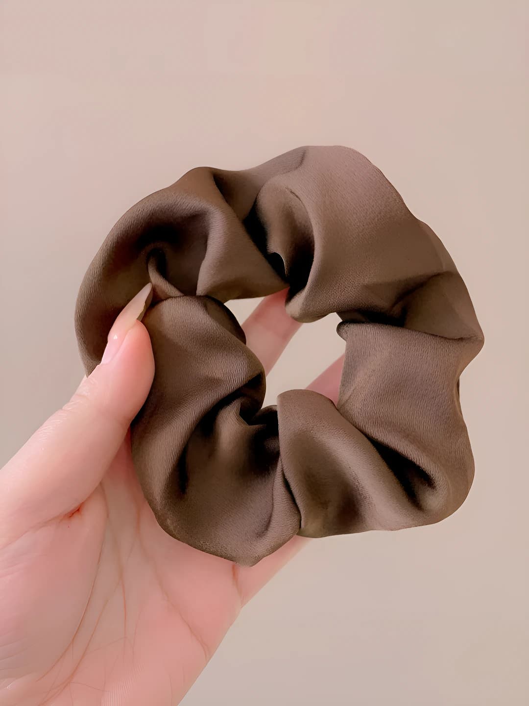 2# Dark brown large scrunchie (12 cm)