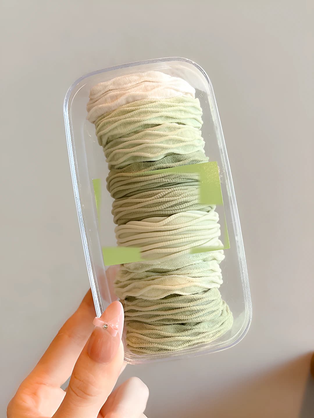 10# Mint green - mesh, 10 pcs, oval box, 4.5 cm