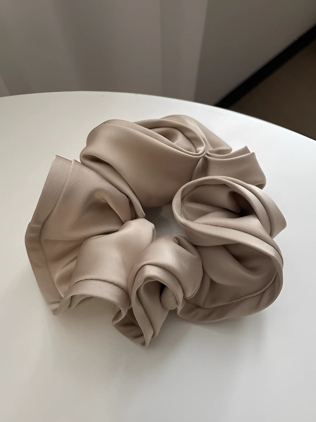 Ruffled hair tie - Apricot