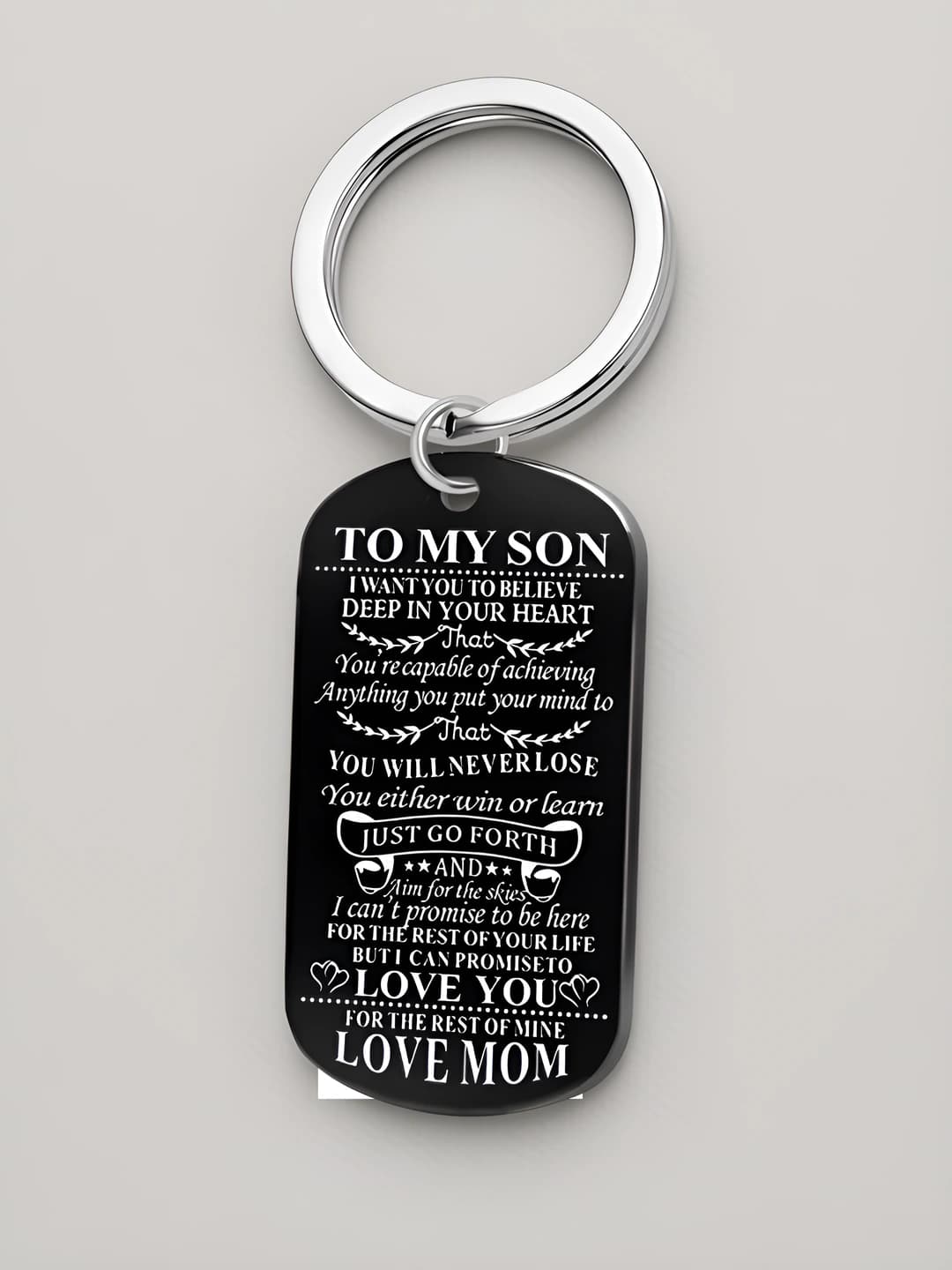 Чёрный MOM-SON брелок