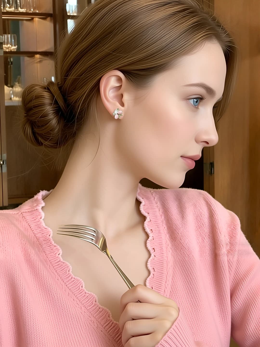 16# Розовый манго цветок 1 пара