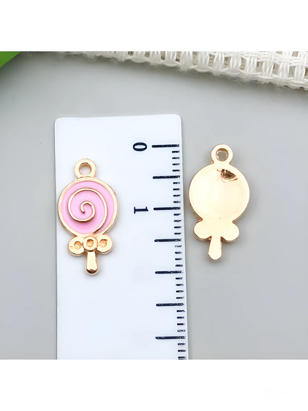 1 pink round lollipop 9.6x18.4mm-0.9g-10984