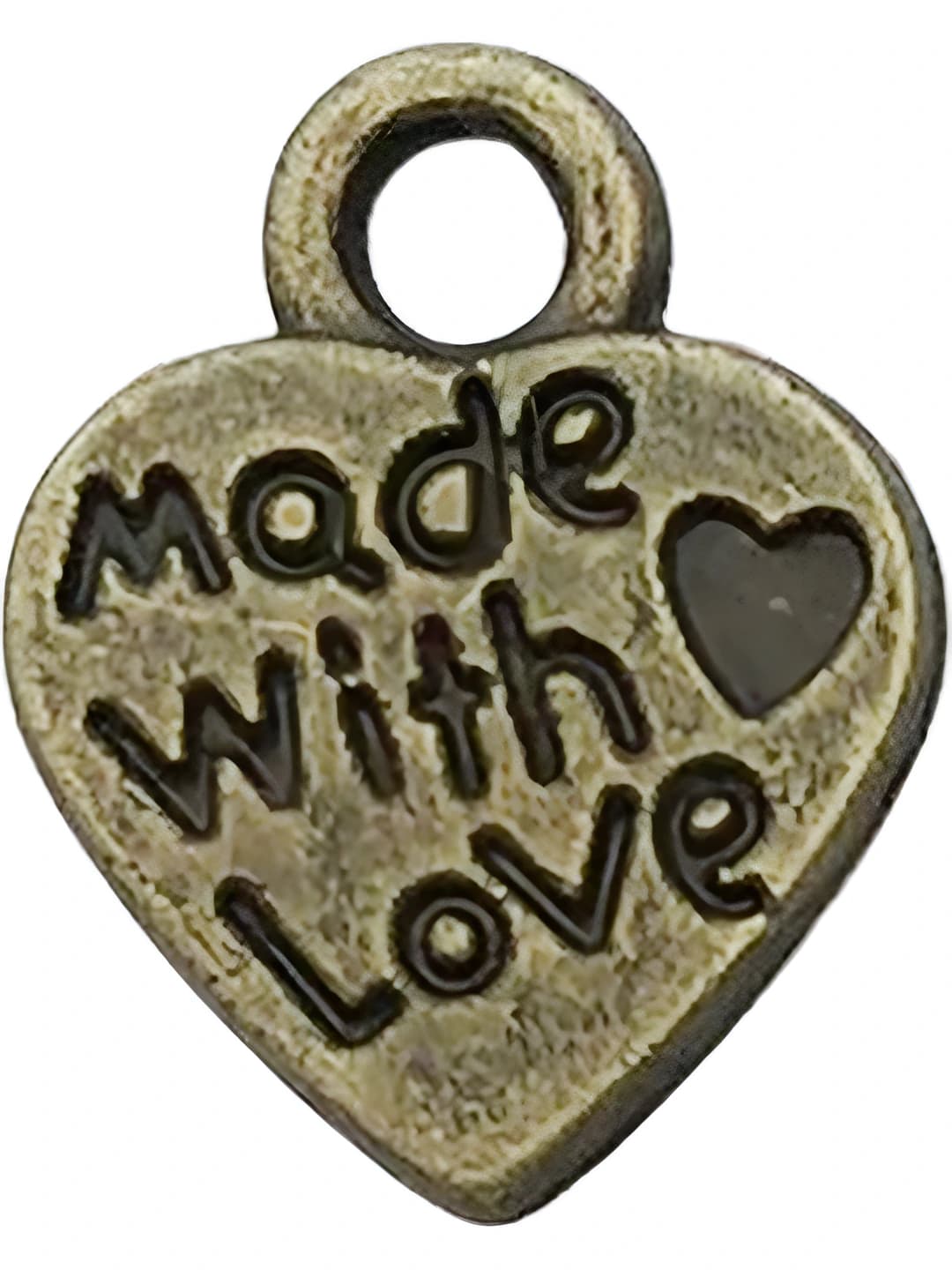 1 heart, 'made with love', 10x12 mm, 0.63 g