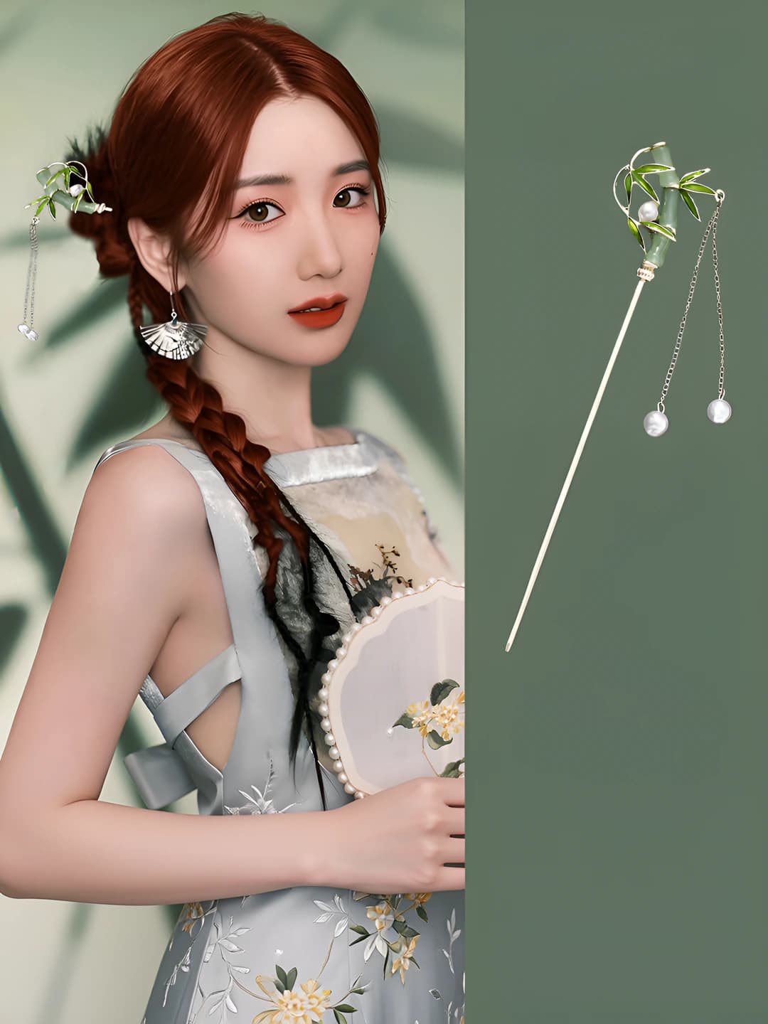 Women's hairpins and bobby pins: 2026 new style antique Chinese bamboo and tassel hairpin for qipao