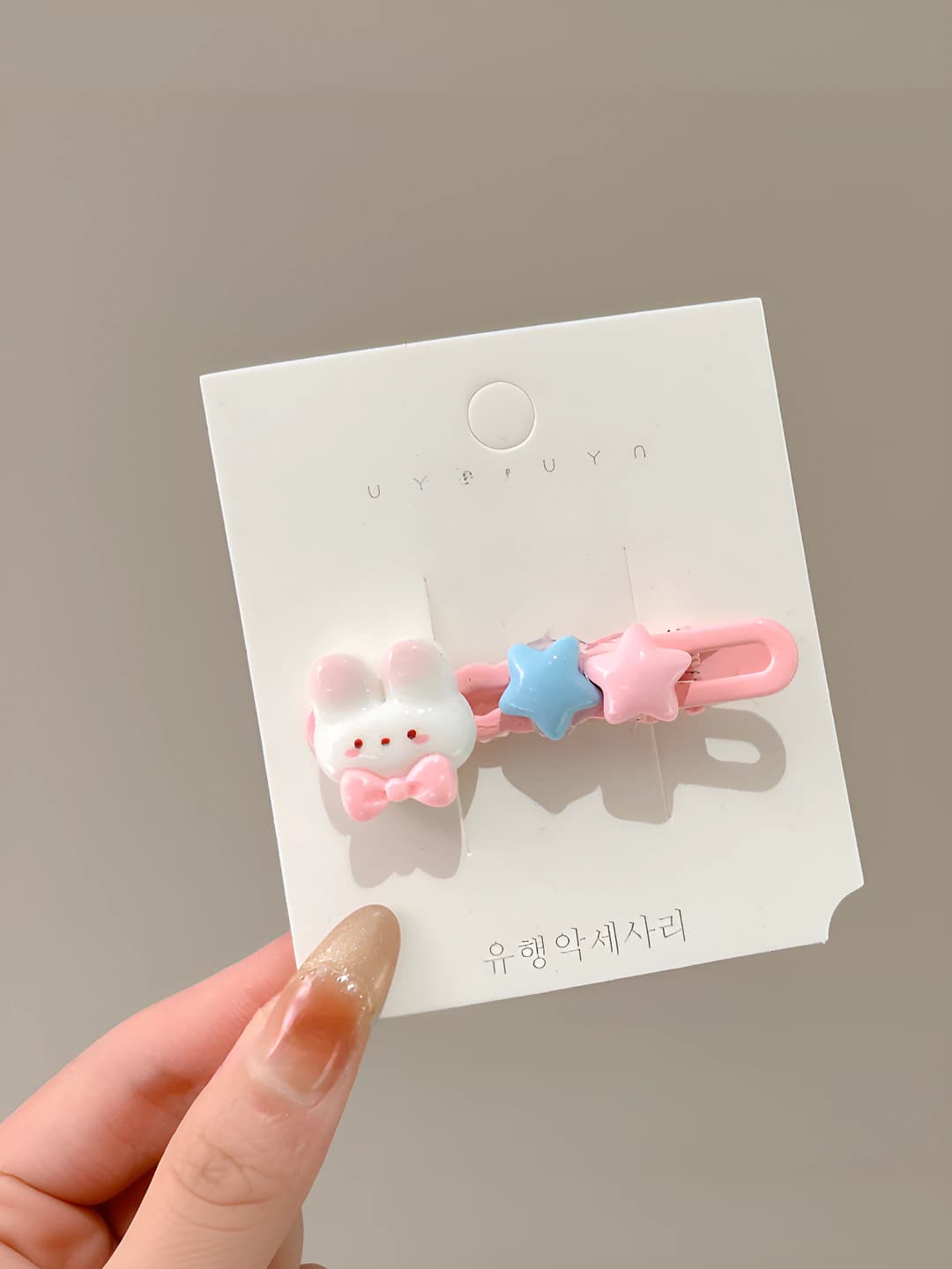 8# Small rabbit hair clip - 6 cm