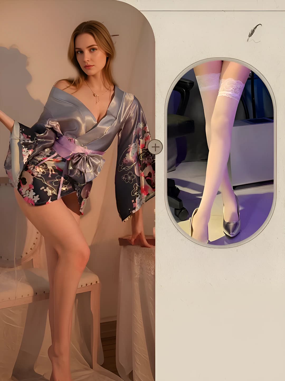 Gradient Purple + White stockings