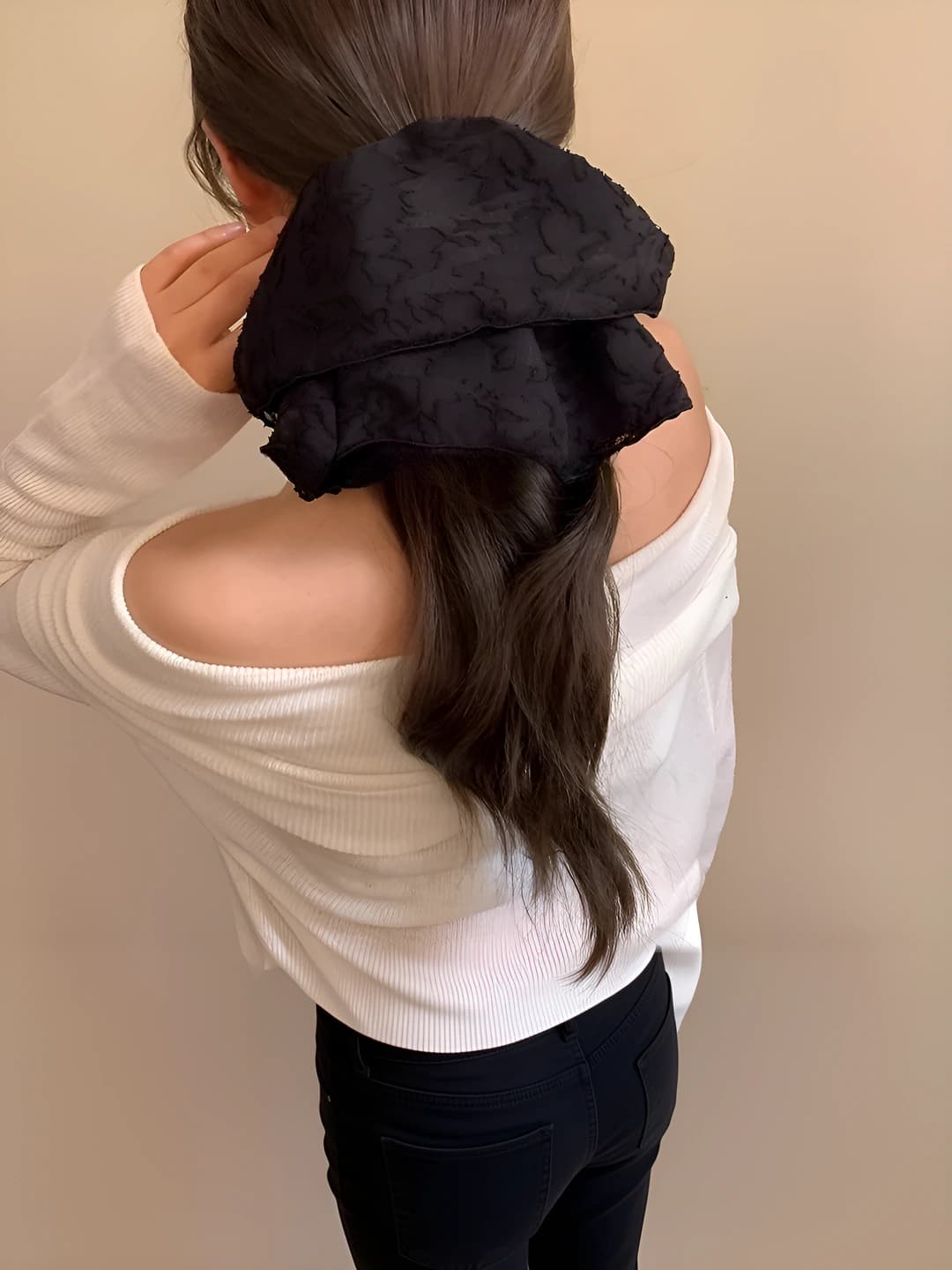 Sakura scrunchie - Black