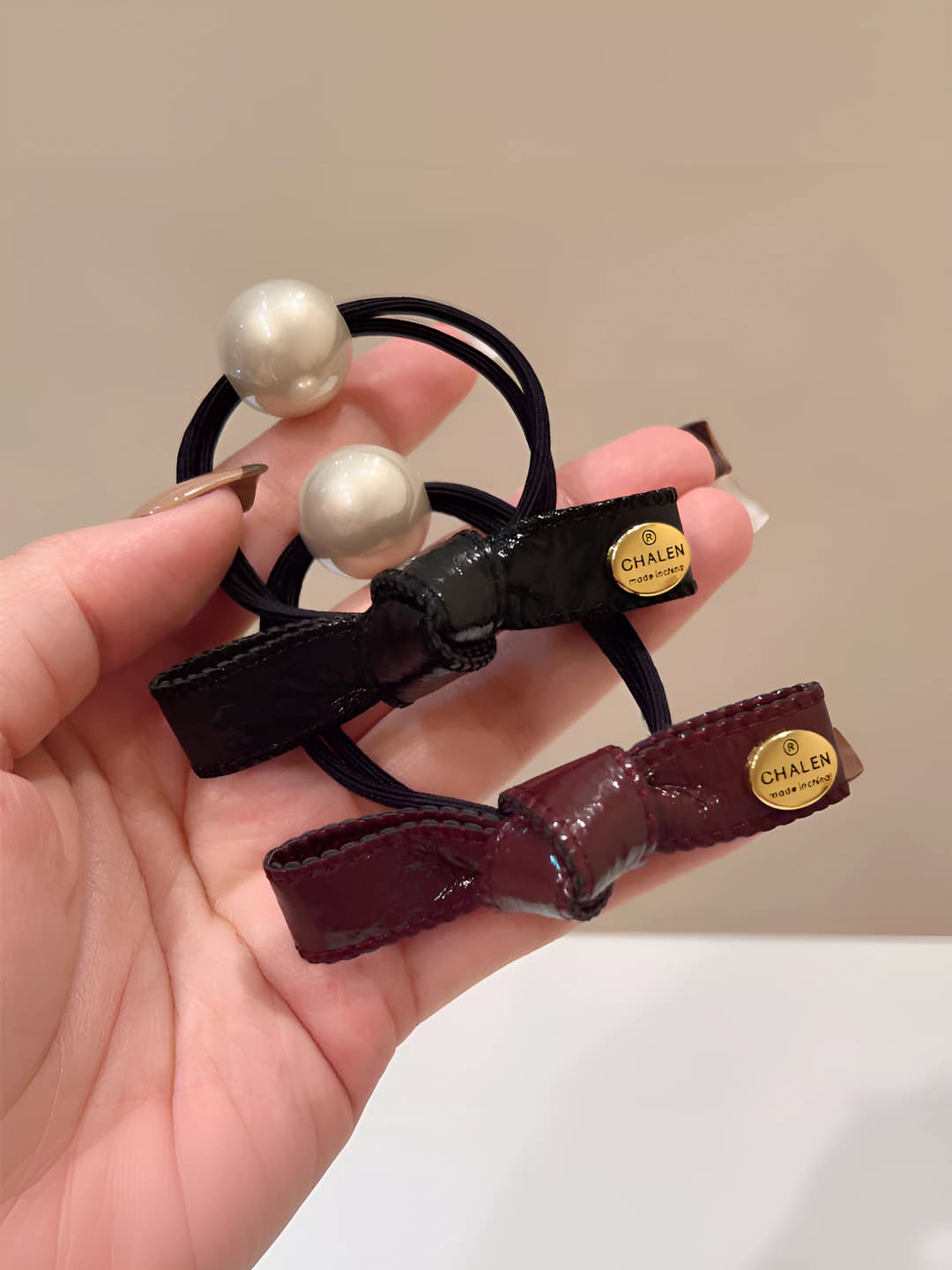 Ayollar uchun retro koreys uslubida baliqsimon shakldagi imitatsiya perl va elastik rezinkalar