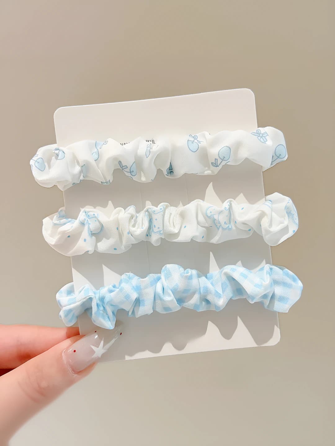 4# Preppy style [Blue] 3 pcs - outer diameter approx 6 cm