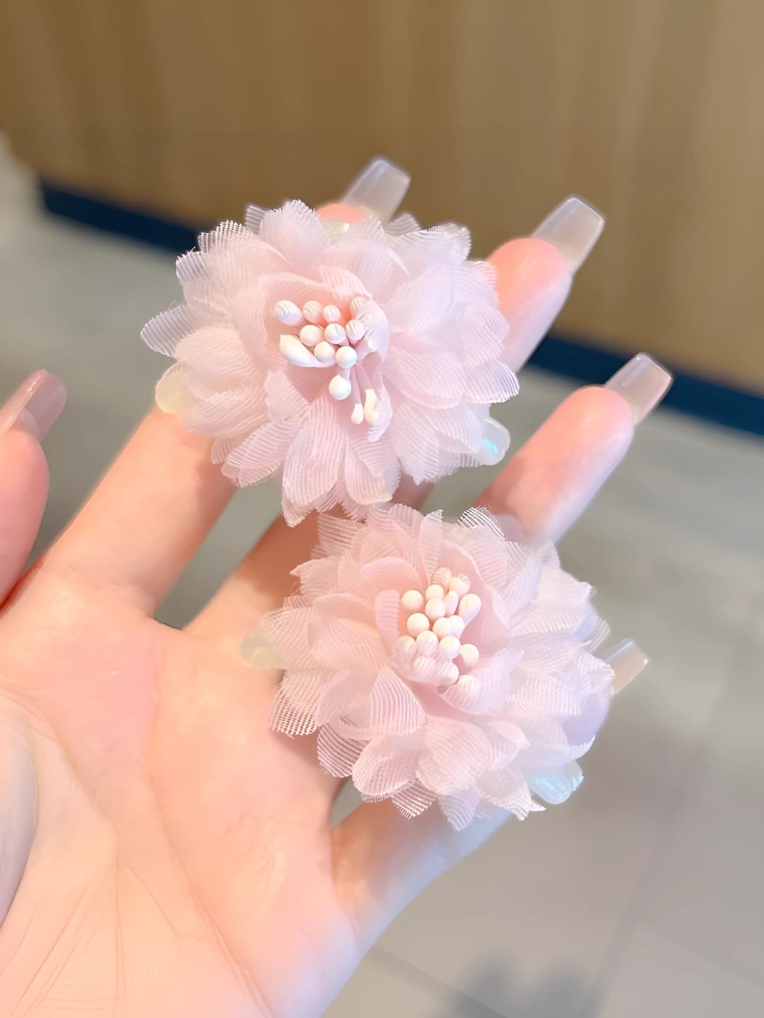 2# Розовый парный зажим (основание ~4.5 см)