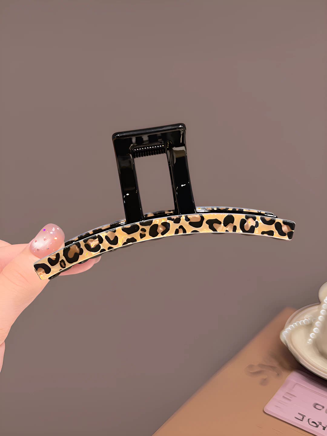 Leopard barrette 11 cm