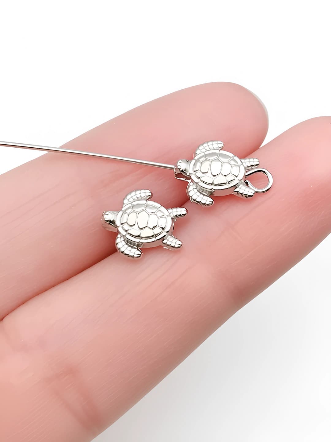 1 шт. старинное серебро морская черепаха, 8x9mm, 0.5g