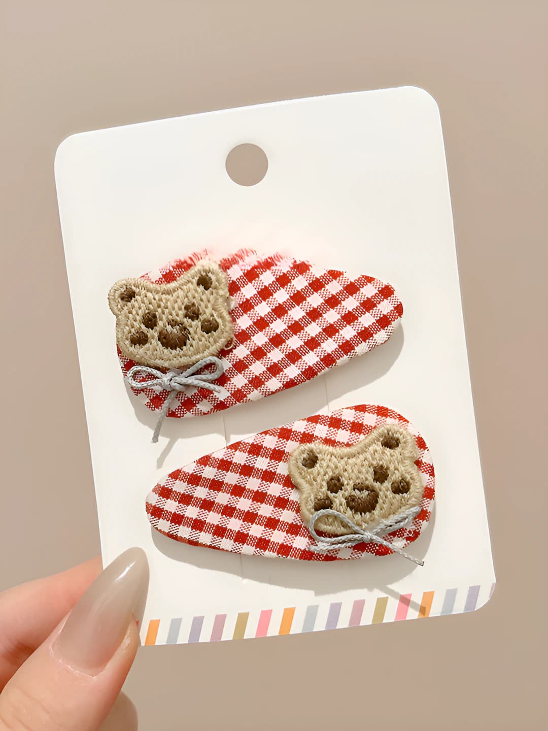 1# Ayiq qizil plaid / pair ~6cm