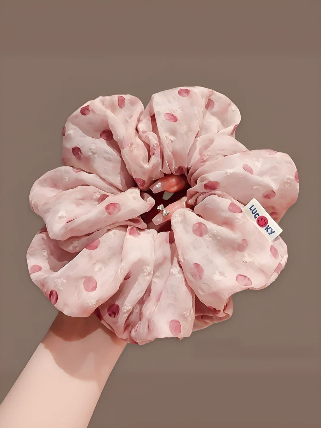 1# Pink polka dot, ~17 cm