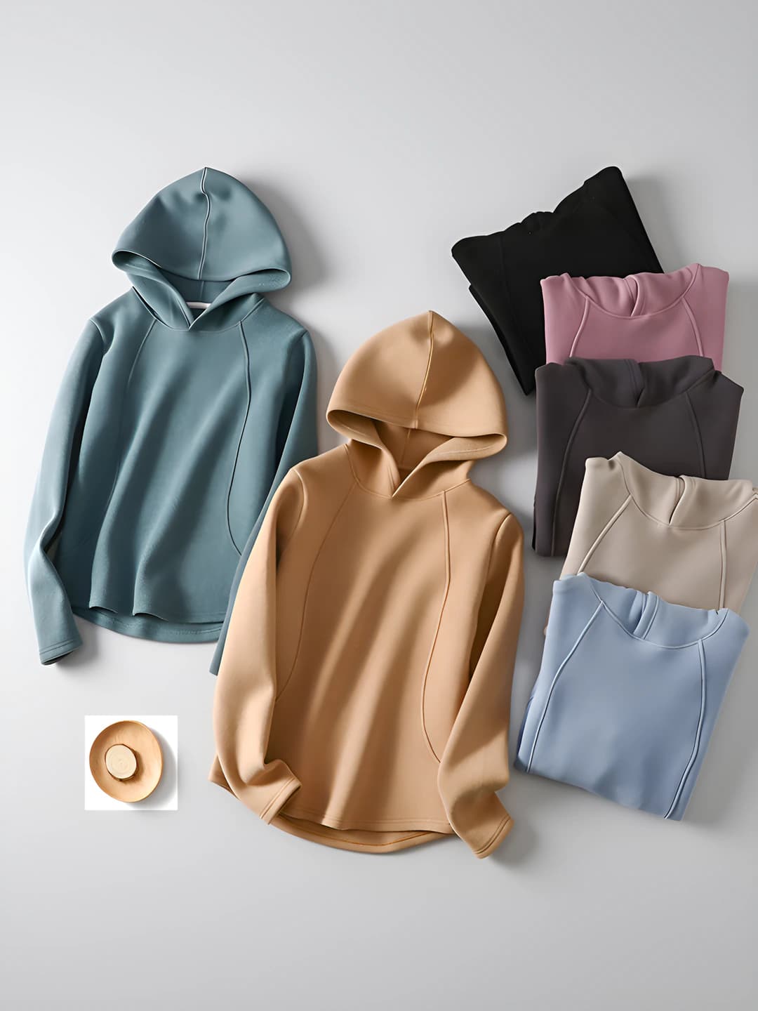 Women's fleece-lined, thickened, warm, windproof, long sleeve, slim fit, autumn-winter hoodie