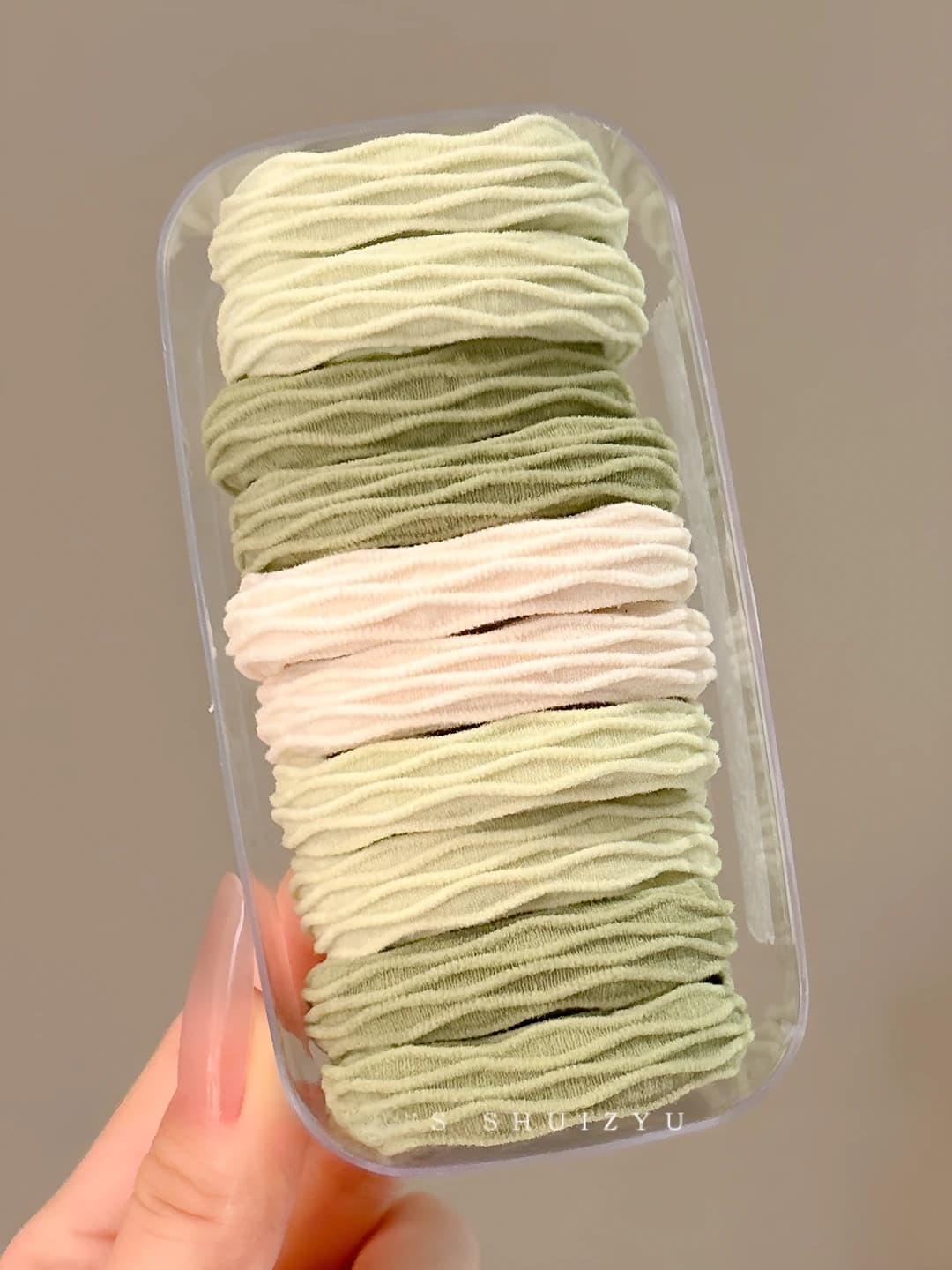 10# Mint green - mesh, 10 pcs, oval box, 4.5 cm