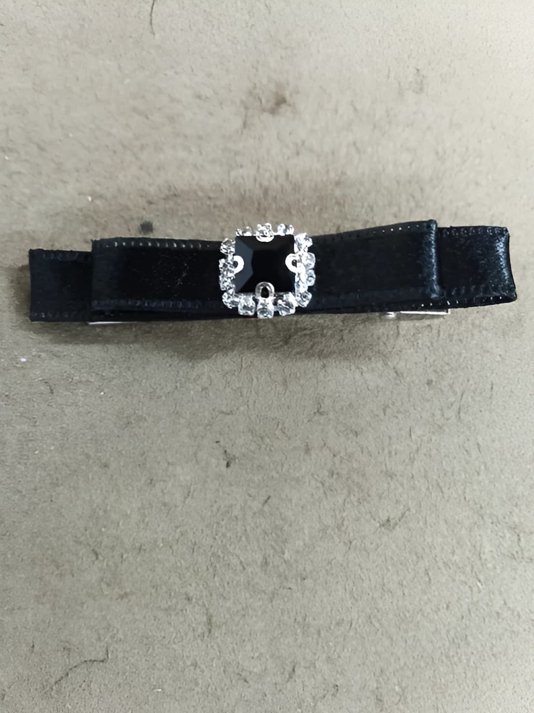 Hair clip - Black - Single diamond - Single
