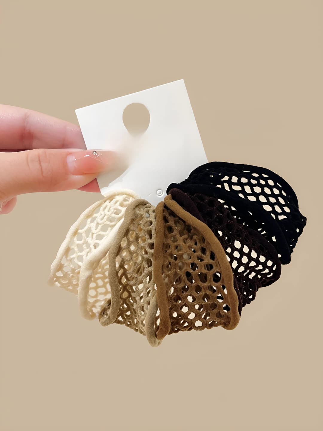 Beige-coffee plaid, 5 pcs (6*3 cm)