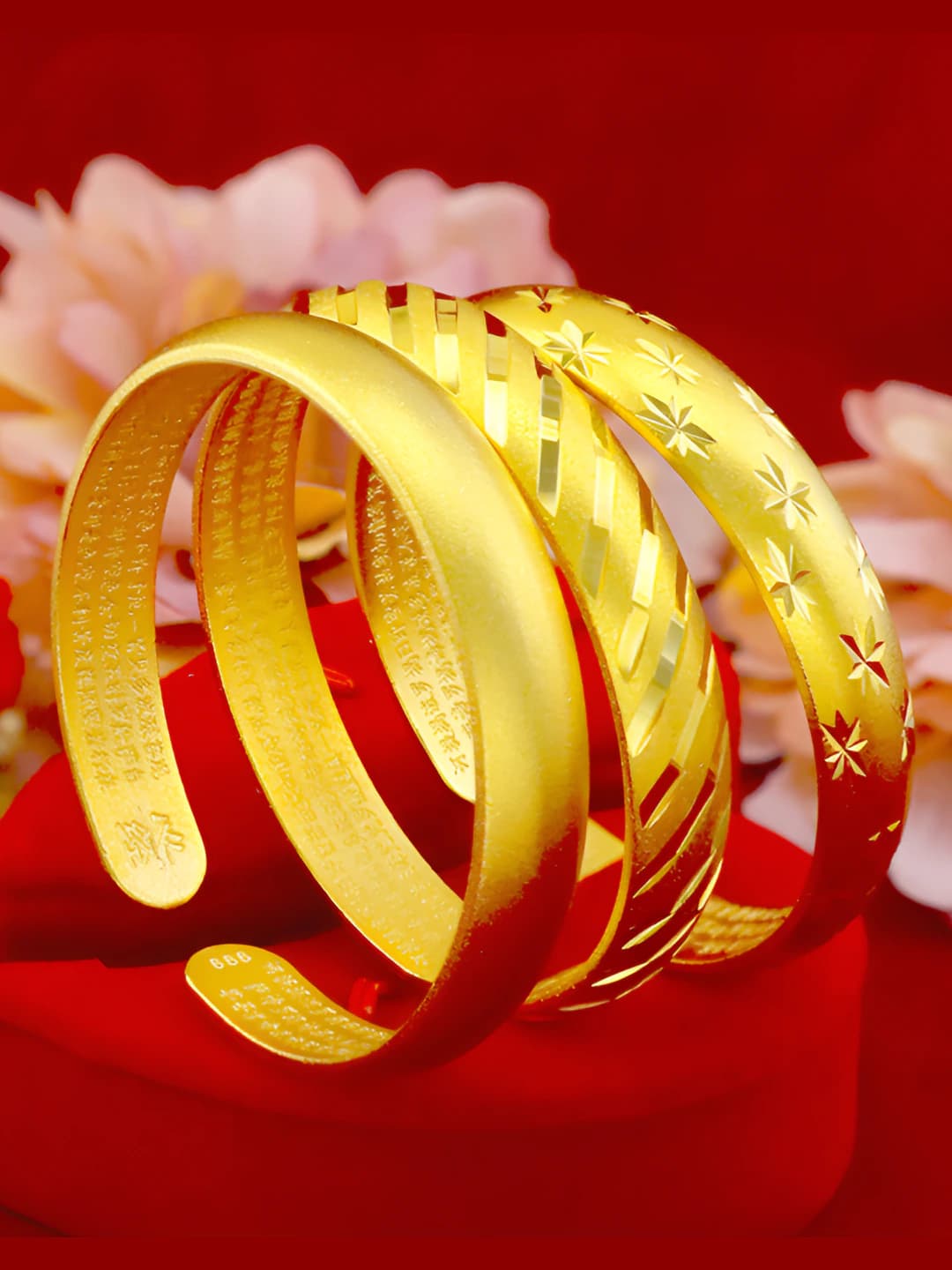 Women's retro style Heart Sutra open bracelet, sand surface and starry sky design element