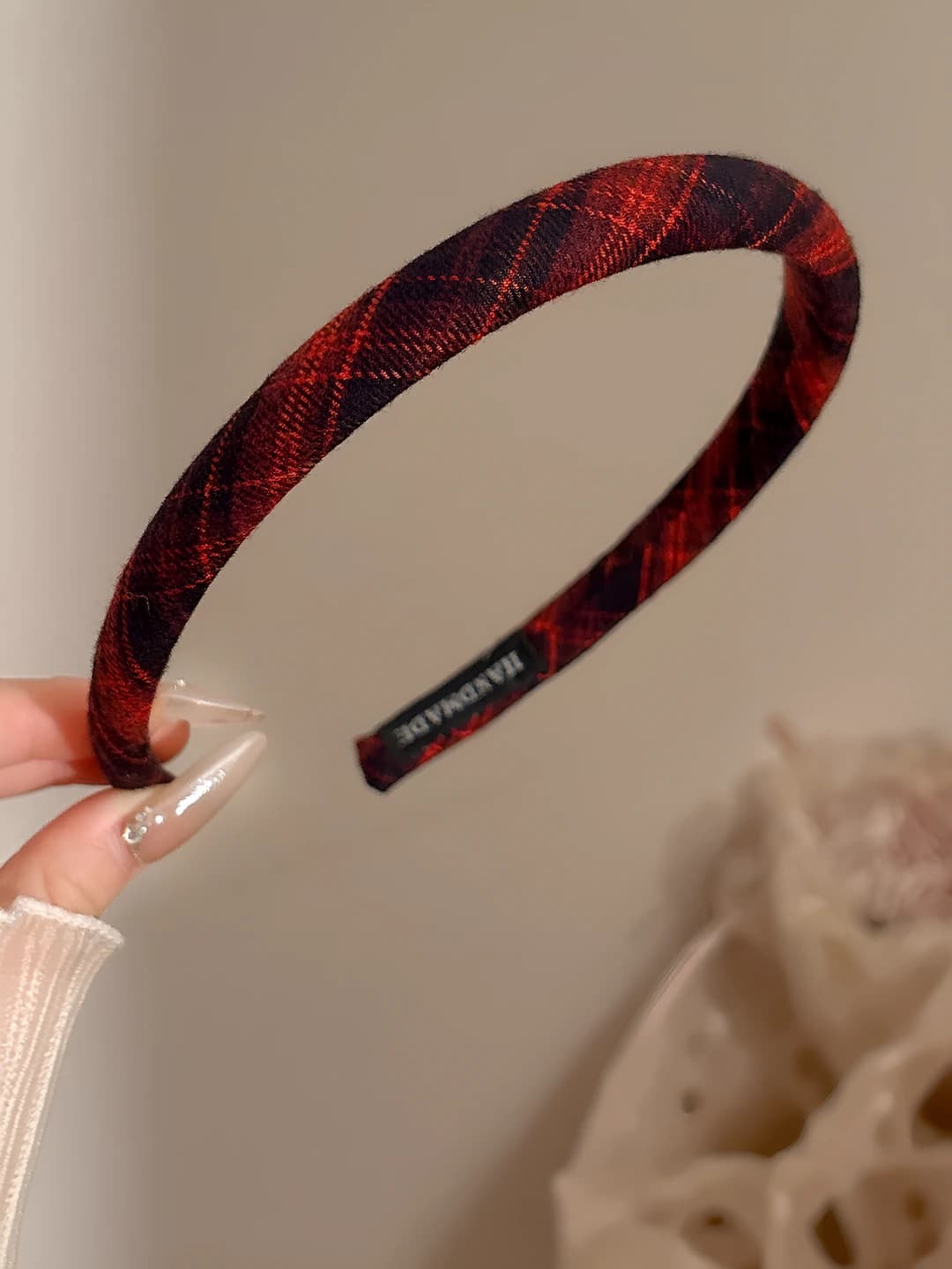 Red plaid - 2 cm