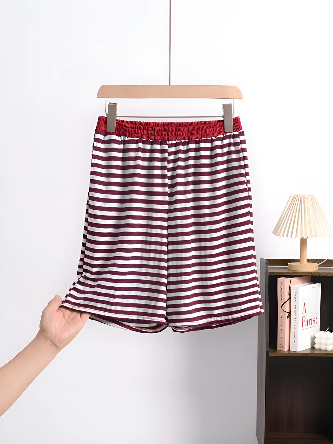 Burgundy striped