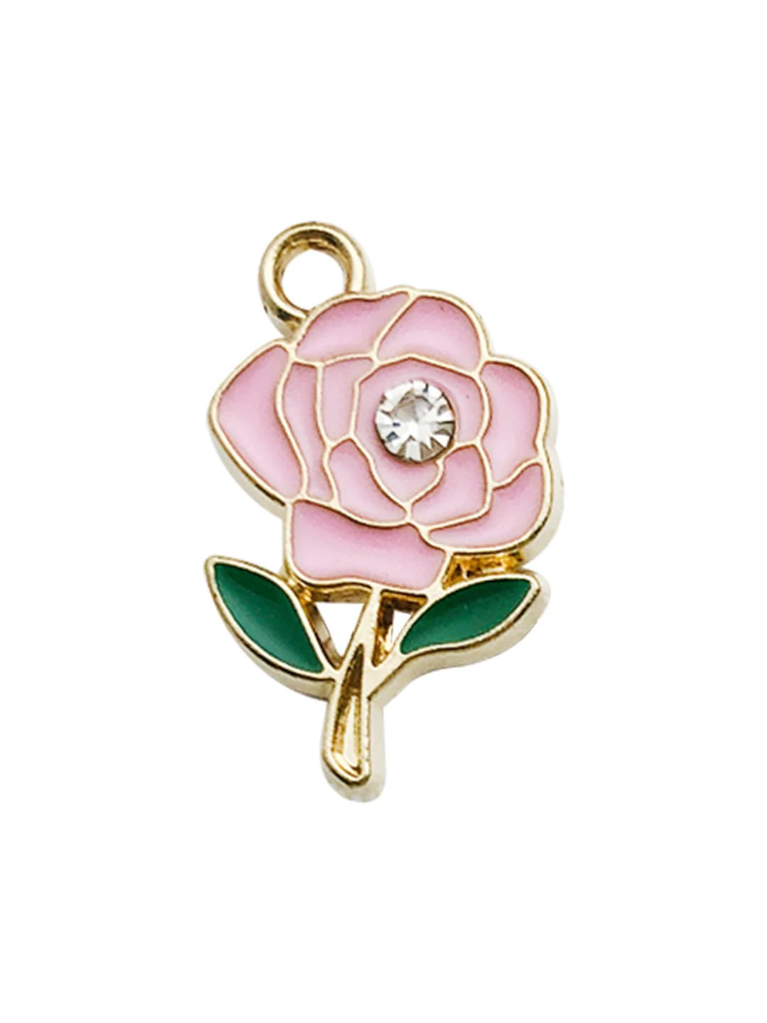1 pc Pink diamond rose, 11x18mm, 1g