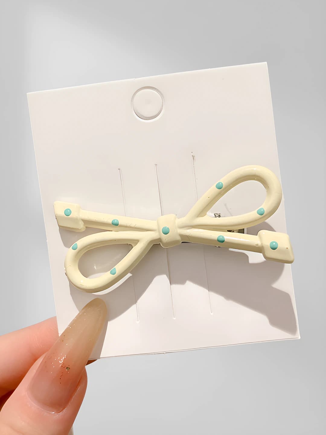 2# Beige bow, ~6 cm