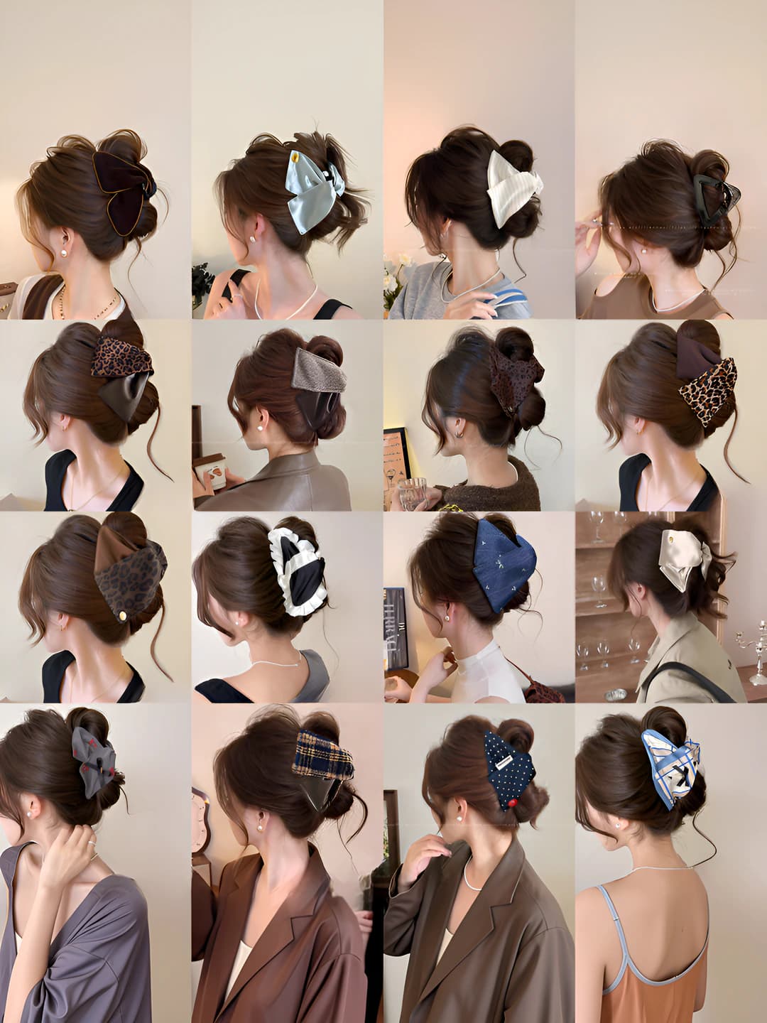 Women's hair clips and combs: 2026 new style triangular fabric polka dot bow shark clip
